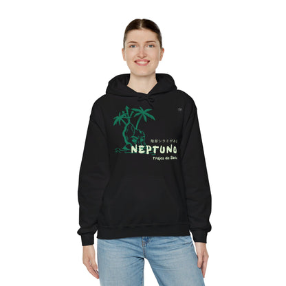 Japanese "I have genital lice" (Crabs), Green Island - Unisex Heavy Blend Hoodie - Rude Translation Clothing