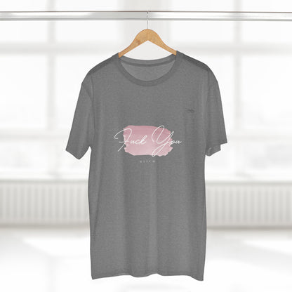 Pink - Men's Staple Tee, English 'Fuck you bitch' - Rude Translation Clothing