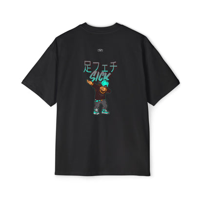 Gangster - Men's Heavy Oversized Tee, Japanese Sick 'Foot fetish' - Rude Translation Clothing