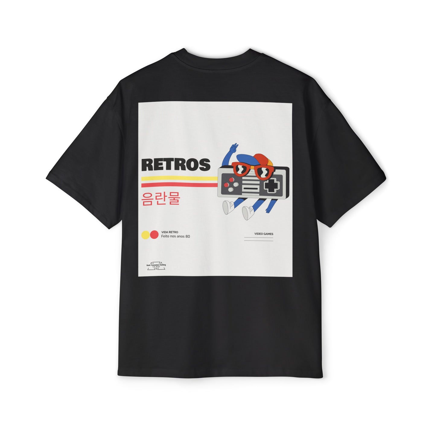 Retro - Men's Heavy Oversized Tee, Korean "Pornography" - Rude Translation Clothing