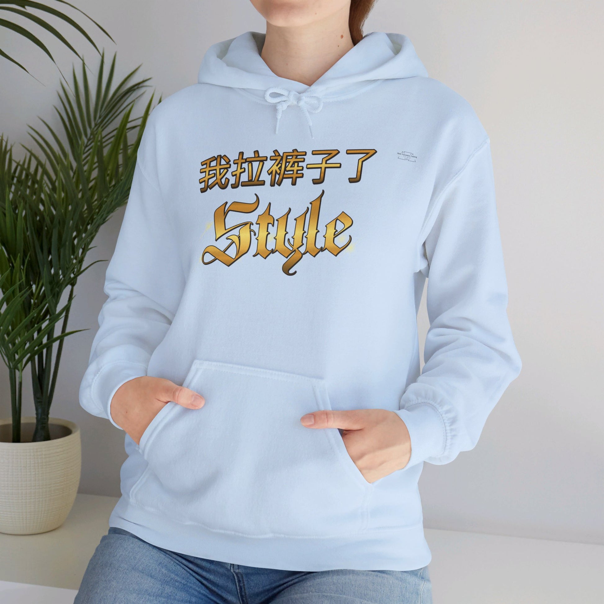 Chinese 'I shit my pants', Style - Unisex Heavy Blend Hoodie - Rude Translation Clothing