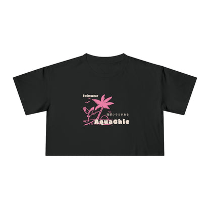 Women's Crop Tee, Japanese "I have genital lice" - Rude Translation Clothing