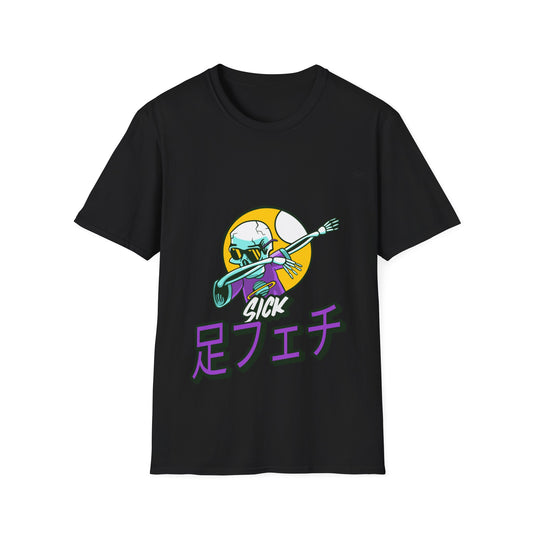 Skeleton - Unisex Softstyle T-Shirt, Japanese Sick 'Foot fetish' - Rude Translation Clothing