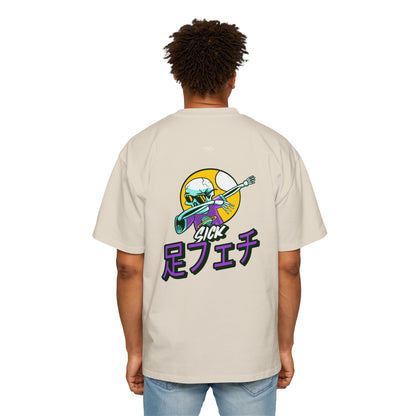 Skeleton - Men's Heavy Oversized Tee, Japanese Sick 'Foot fetish' - Rude Translation Clothing