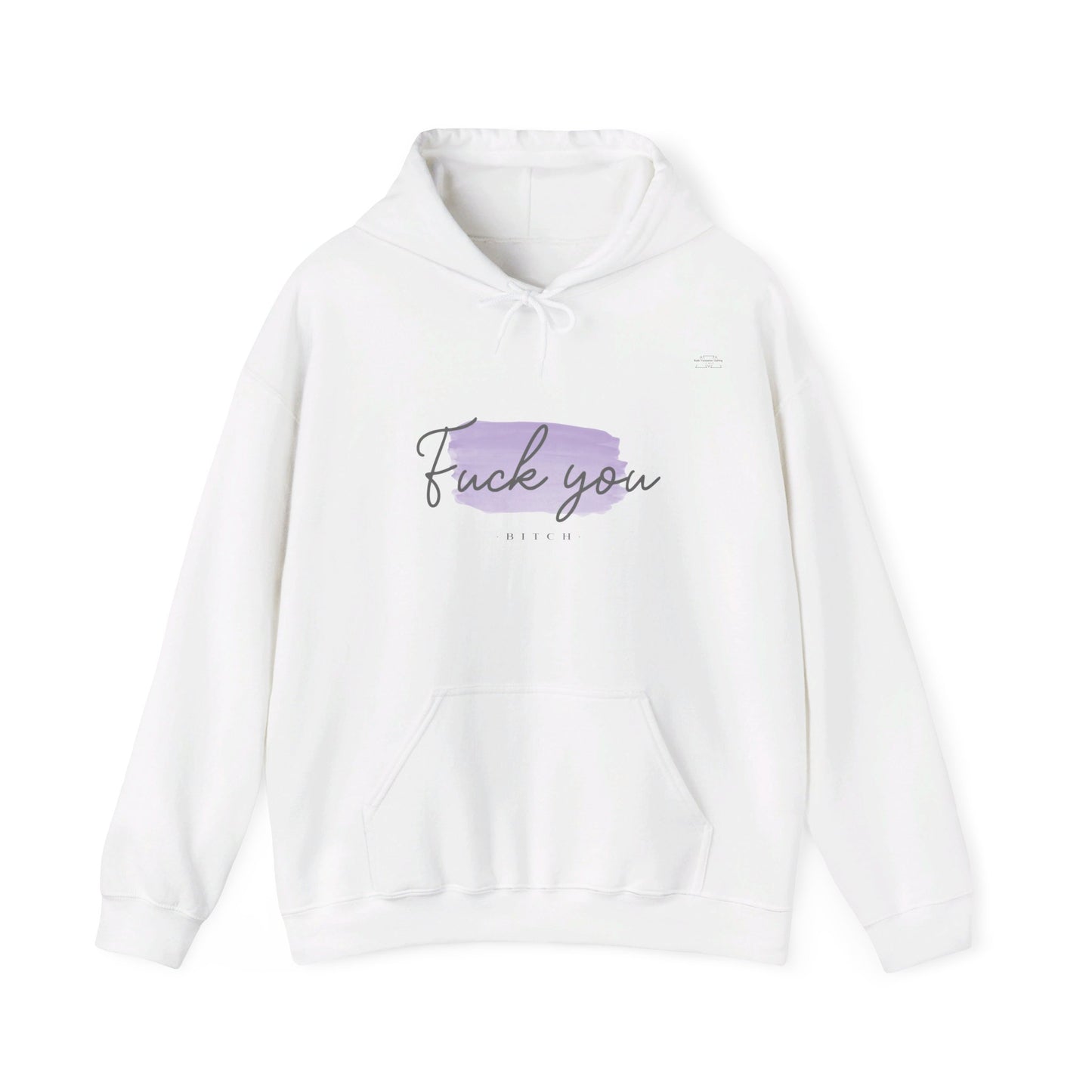 English 'Fuck you bitch', Purple - Unisex Heavy Blend Hoodie - Rude Translation Clothing