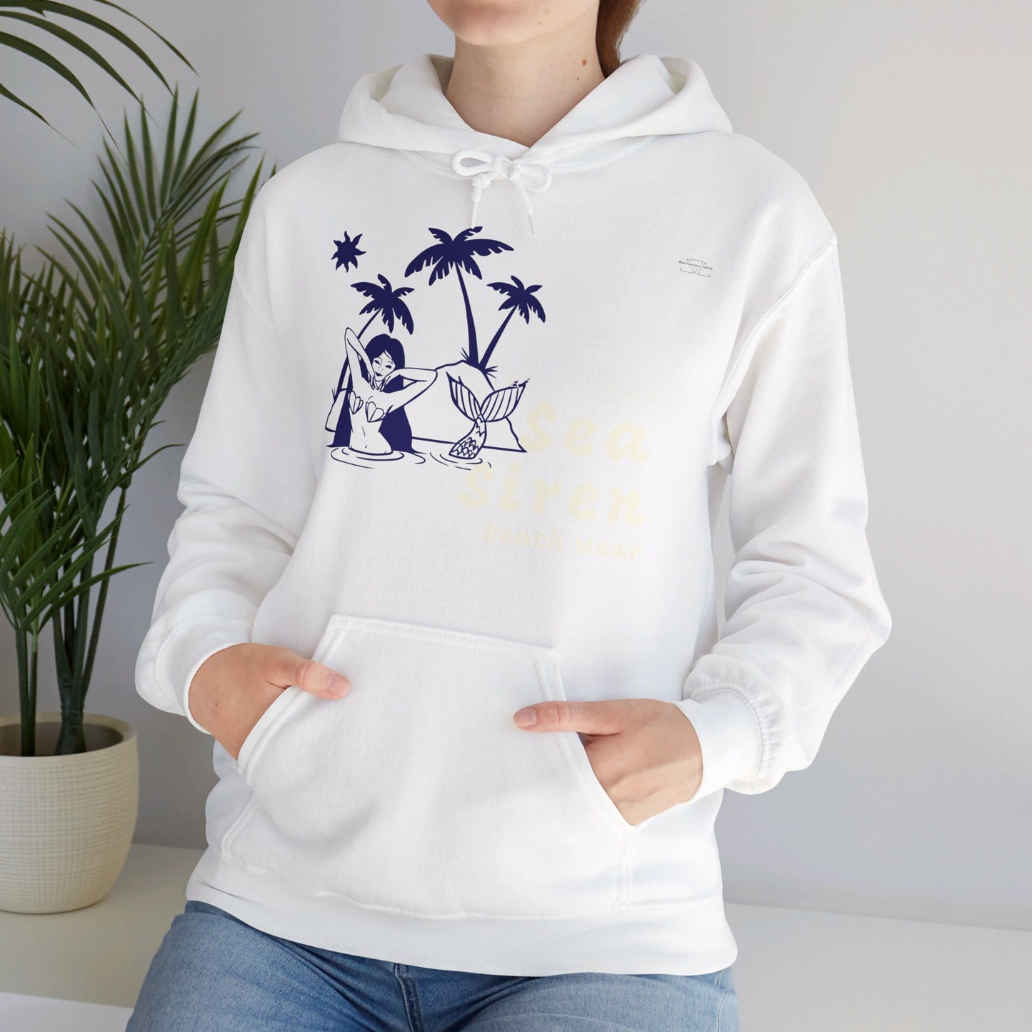 Japanese "I have genital lice" (Crabs), Blue Sea Siren - Unisex Heavy Blend Hoodie - Rude Translation Clothing