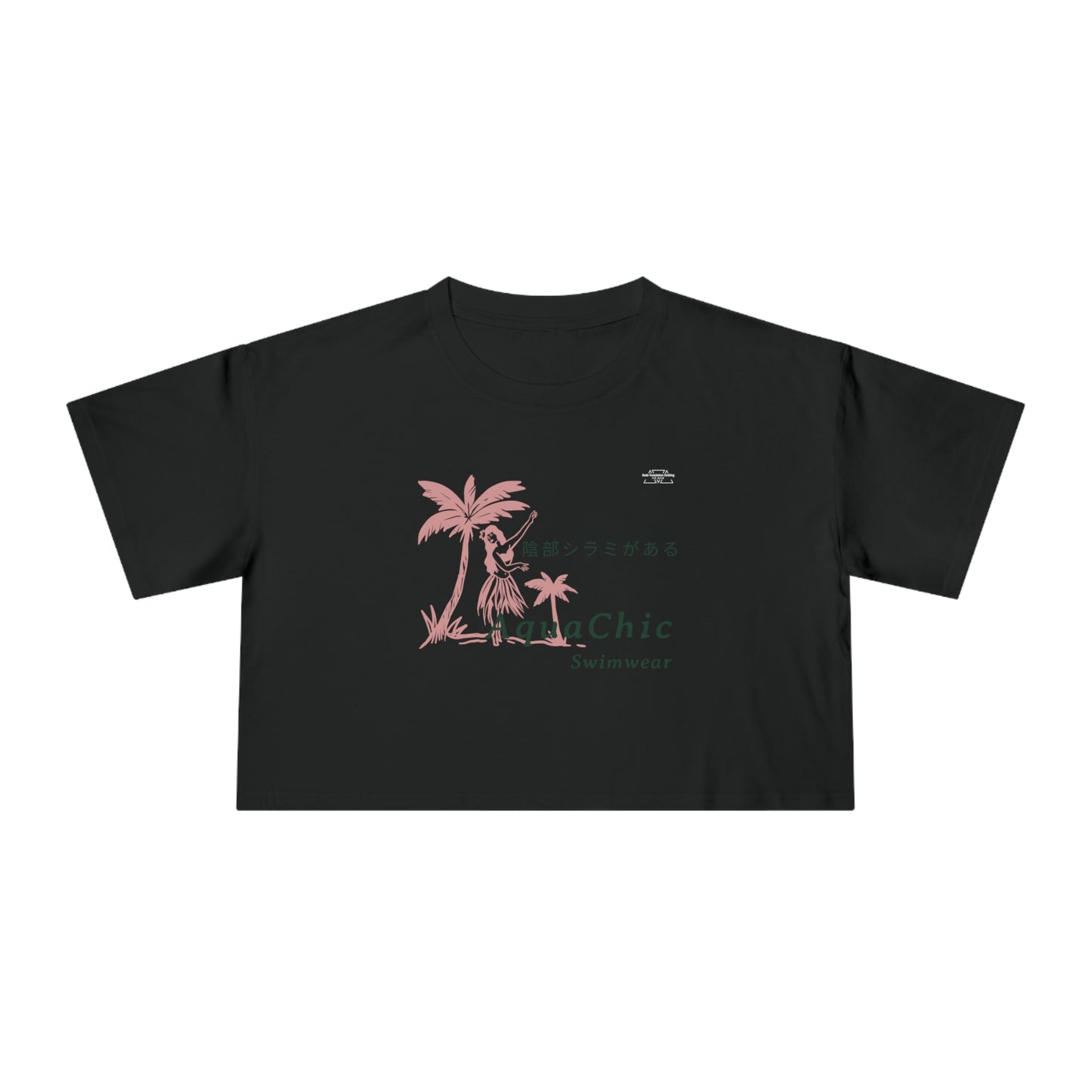 Lady - Women's Crop Tee, Japanese 'I have genital lice' (Crabs) - Rude Translation Clothing