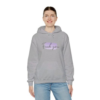 English 'Fuck you bitch', Purple - Unisex Heavy Blend Hoodie - Rude Translation Clothing