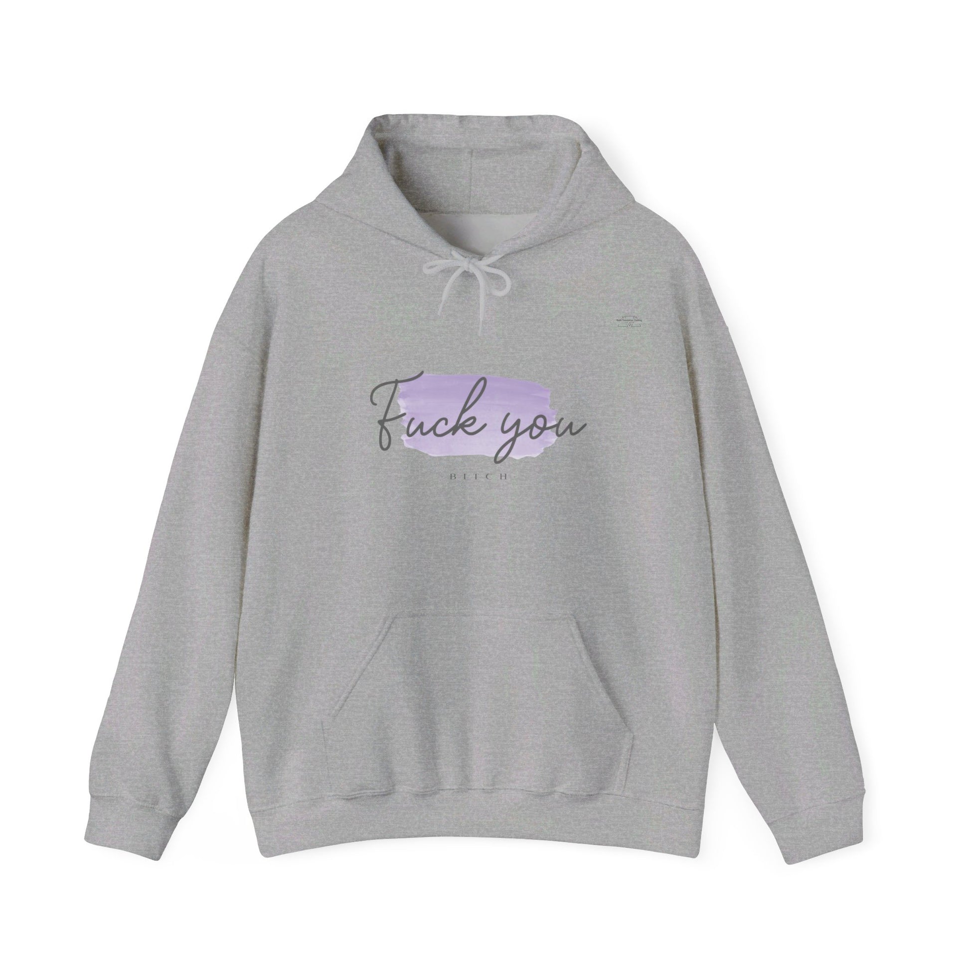 English 'Fuck you bitch', Purple - Unisex Heavy Blend Hoodie - Rude Translation Clothing