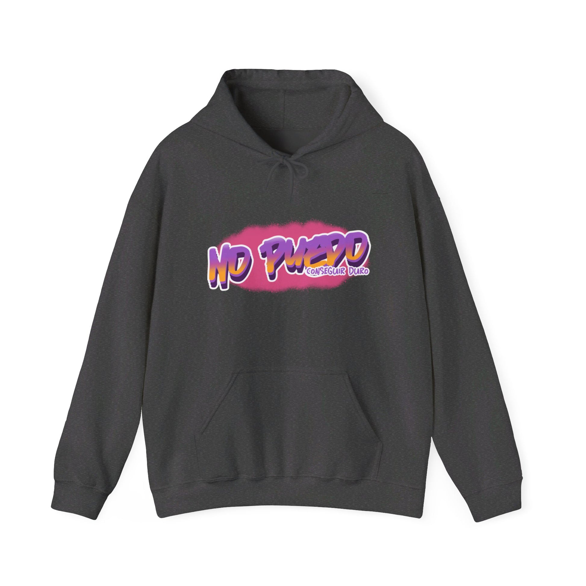 Spanish 'I can't get hard', Purple Graffiti - Unisex Heavy Blend Hoodie - Rude Translation Clothing